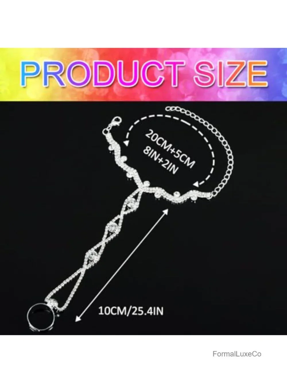 Rhinestone Fingerless Gloves Hand Chain Bracelet for Women